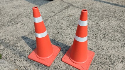 traffic cones on the road