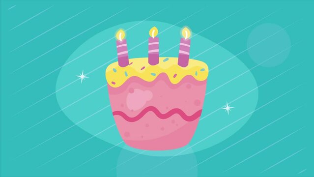 birthday cake with candles animation
