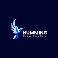 Fototapeta premium Vector Logo Illustration Humming Gradient Colorful Style