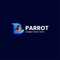 Vector Logo Illustration Parrot Gradient Colorful Style