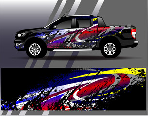 Car wrap design vector. Graphic abstract stripe racing background kit designs for wrap vehicle  race car  rally  adventure and livery