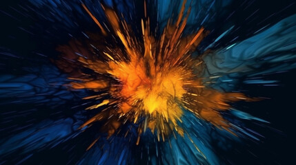 Explosion of colored powder, on a dark background. Generative AI