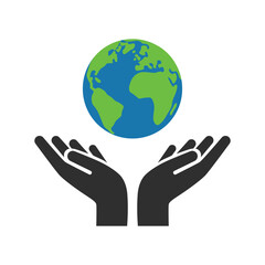 earth day save our planet hands and globe