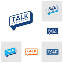 Set of Talk logo template, Creative Talk logo design vector, Podcast logo concepts