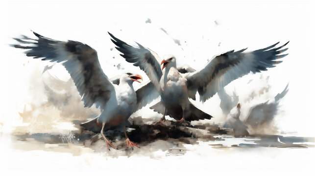 Generative AI, Feathers and Fury: Seagull Skirmish