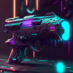 energy weapon gun cyberpunk style