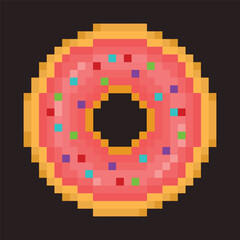 Fototapeta premium Editable Vector graphic of Donut. Good for Icon, sticker, clipart, game assests, children illustration, etc