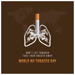 World No Tobacco Day, May 31st, Creative Social Media Post, Lungs, Pollution, Health Awareness