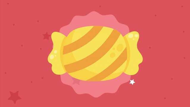 yellow sweet candy confetti animation