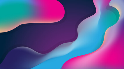 Abstract blue liquid waves futuristic background. Glowing retro wavy vector design