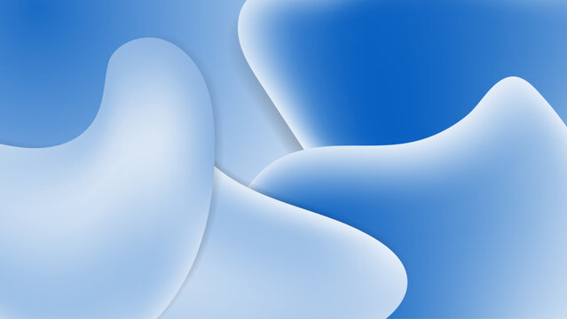 Modern blue layout design template with 3d dynamic liquid gradient shapes. Abstract posters in modern minimal style for corporate identity, branding, social media advertising, promo.