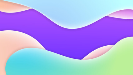 Smooth layout design template with 3d dynamic liquid gradient shapes. Abstract covers or horizontal posters in modern minimal style for corporate identity, branding, social media advertising, promo.