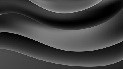 Obraz na płótnie Canvas Smooth dark waves abstract banner design. Elegant wavy vector background