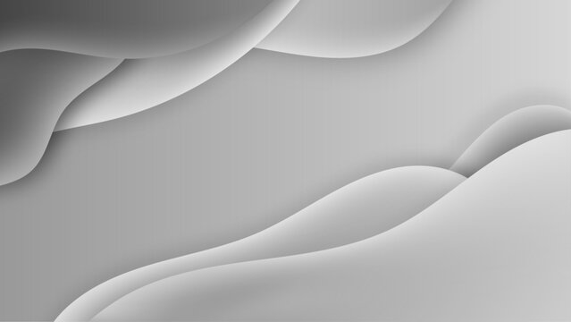 Smooth dark waves abstract banner design. Elegant wavy vector background © Petruk