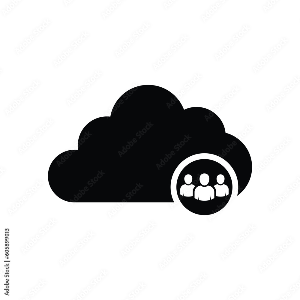 Poster cloud computing public account icon on white background for website, application, printing, document