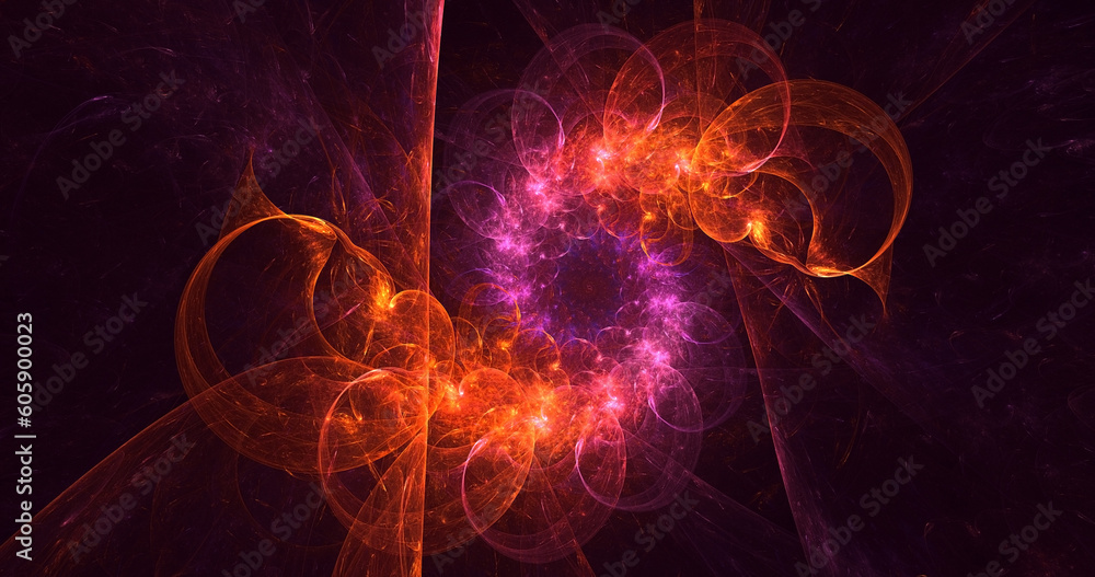 Poster 3d rendering abstract technology fractal background