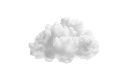 White clouds isolated on transparent background. Generative AI