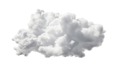 White clouds isolated on transparent background. Generative AI