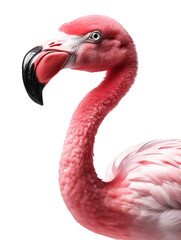 Fototapeta premium Pink flamingo bird. PNG file with transparency. Detailly isolated. Generative ai 