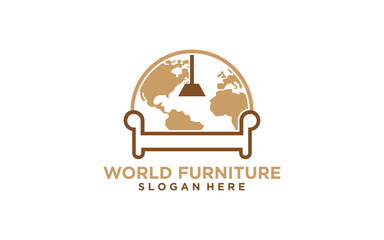 Fototapeta na wymiar World interior room, gallery furniture symbol logo design