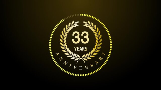 33th Year Celebration luxury golden color sparkling luxury background