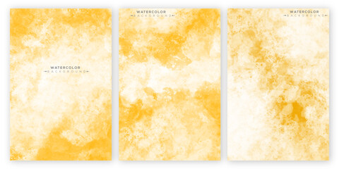 yellow and white set of watercolor paint stains vector background. Set of white and yellow vector watercolor backgrounds. watercolor texture set. 