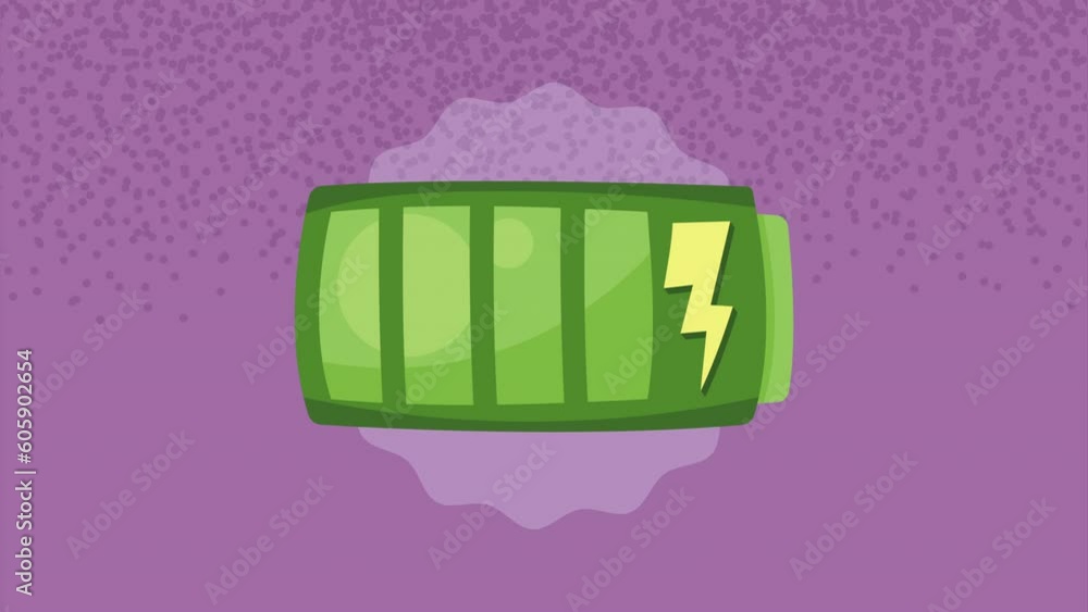 Sticker eco friendly battery green animation