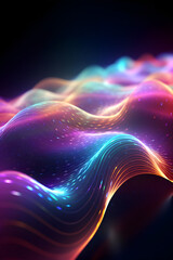 Fototapeta premium vibrant neon glowing abstract futuristic background with high speed moving wave lines in the black background. Generative ai.
