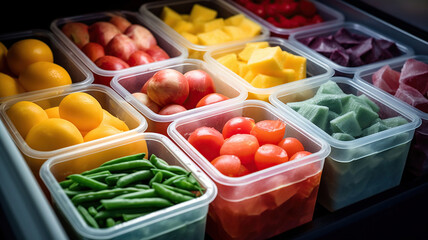 Frozen food in the freezer. Generative Ai