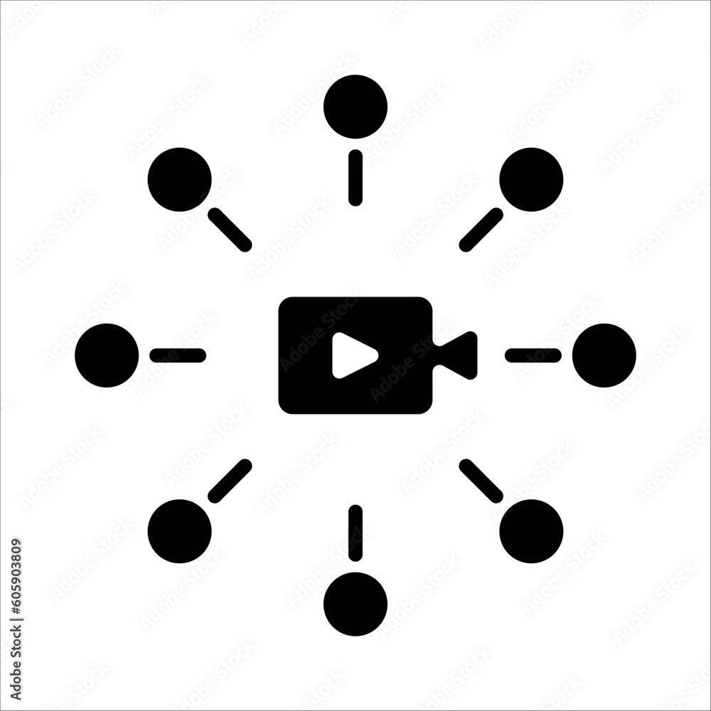 Poster solid vector icon for video sharing which can be used various design projects.