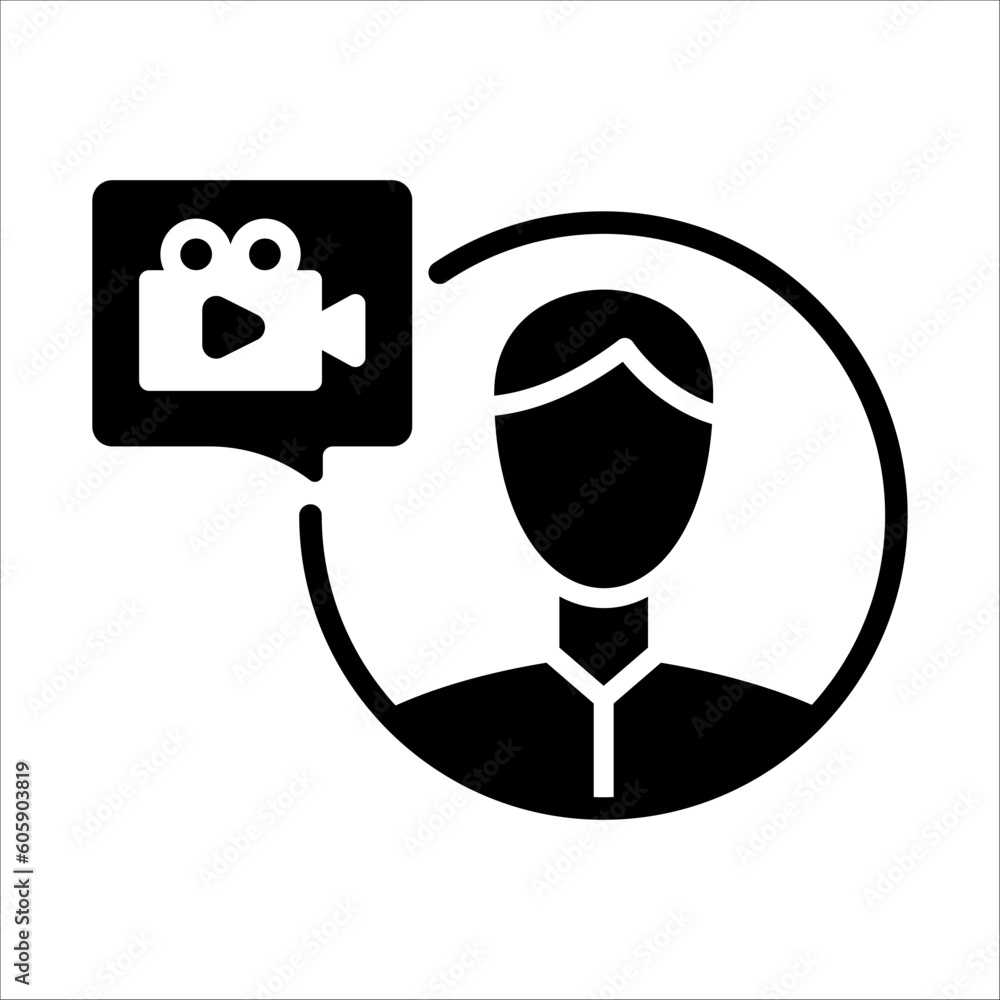 Poster solid vector icon for critic which can be used various design projects.