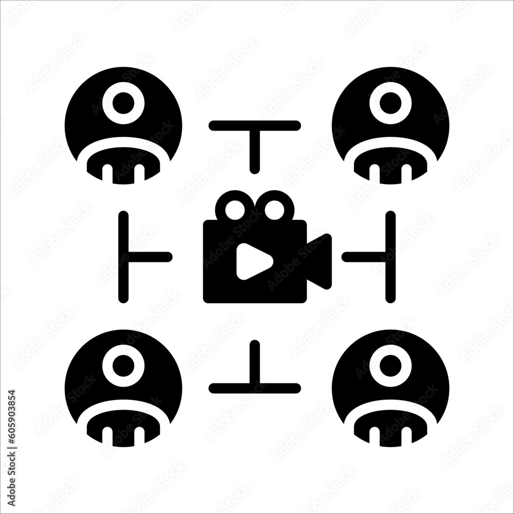 Poster solid vector icon for movie which can be used various design projects.