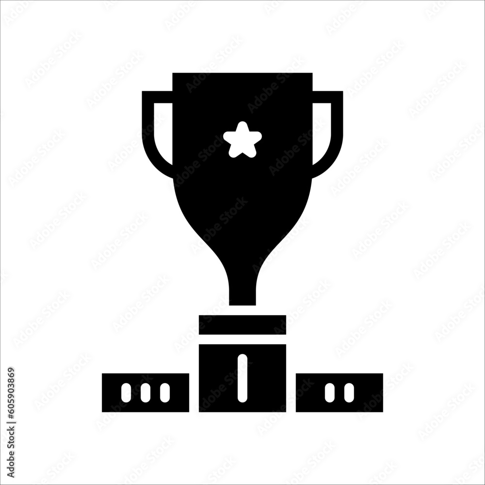 Poster solid vector icon for success which can be used various design projects.