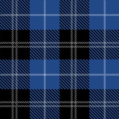 Tartan seamless pattern, blue and black can be used in fashion design. Bedding, curtains, tablecloths