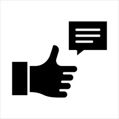 Solid vector icon for comment which can be used various design projects.