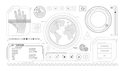 Set of infographic elements about global transactions and e-commerce security.