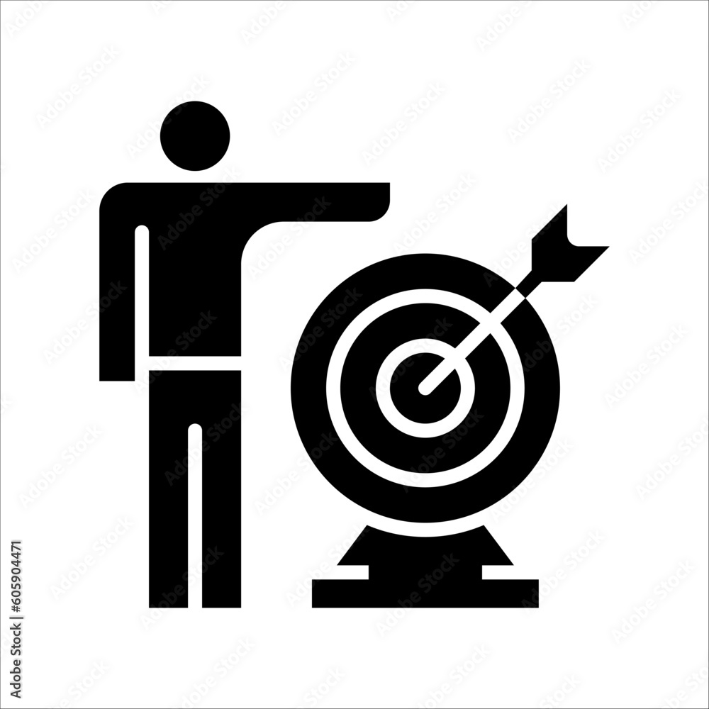 Poster solid vector icon for target which can be used various design projects.