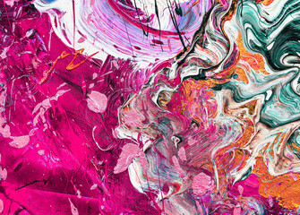 Colorful abstract oil painting art background. Texture of canvas and oil.