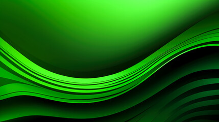 Abstract green background with waves, generative AI.