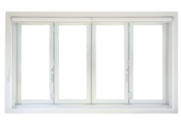 white modern four panels window sill taken from inside of a house