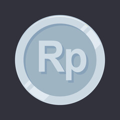 Rupiah Coin Silver Tin IDR Indonesia Money Vector