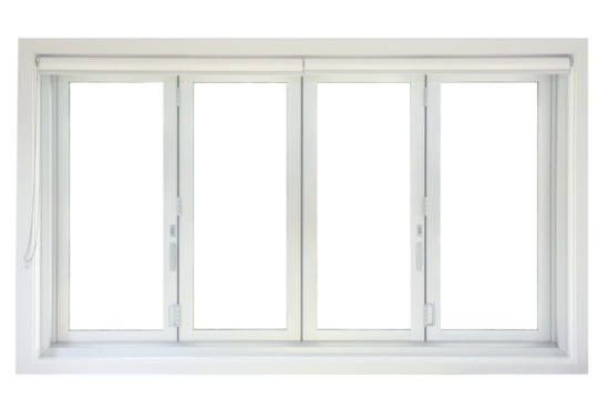 white modern four panels window sill taken from inside of a house