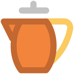 Bold line icon of a kettle 