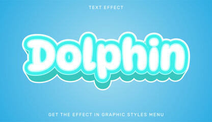 Dolphin editable text effect in 3d style. Suitable for brand or business logo