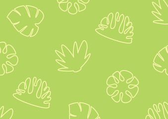 Summer background with attractive color patterns of leaves, plants and flowers icons. vector for banners, greeting cards, social media, gift wrapping.