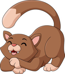 Cute baby cat cartoon sleeping