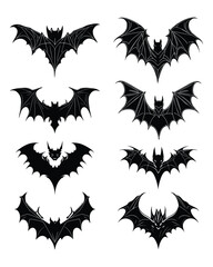 Bat vector, Bat silhouette isolated on white background