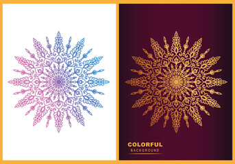 Ornamental mandala design in colorful vector illustration design template