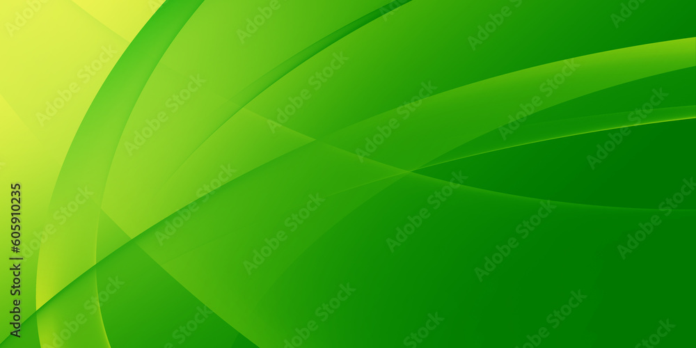 Poster abstract green wave background. dynamic shape composition with soft gradients