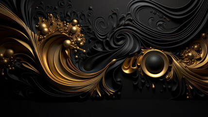 Golden Black 3d background